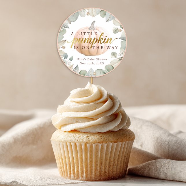 A Little Pumpkin Fall Baby Shower Favour Sticker (Baby Shower Sticker Favor)