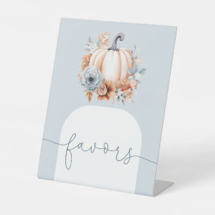A Little Pumpkin Fall Baby Shower  Favours Pedestal Sign