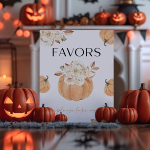 A Little Pumpkin Fall Baby Shower Favours Pedestal Sign