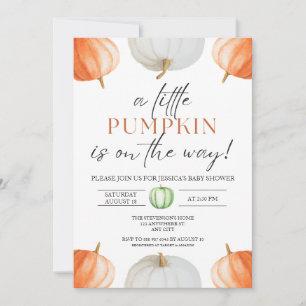 A Little Pumpkin Fall Baby Shower Gender Neutral Invitation