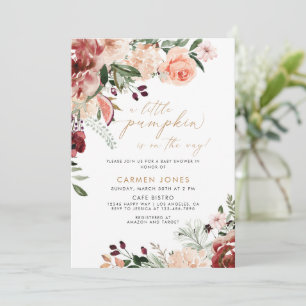 A Little Pumpkin Fall Baby Shower Gender Neutral Invitation