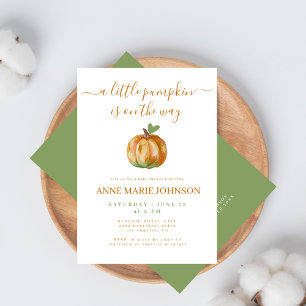 A Little Pumpkin Fall Baby Shower Gender Neutral Invitation