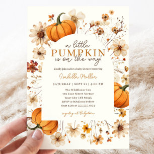 A Little Pumpkin Fall Baby Shower Gender Neutral Invitation