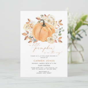A Little Pumpkin Fall Baby Shower Gender Neutral Invitation
