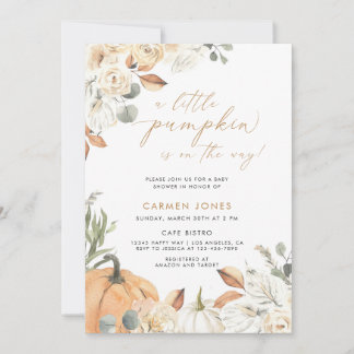 A Little Pumpkin Fall Baby Shower Gender Neutral Invitation