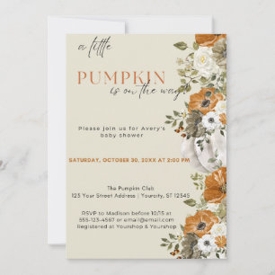 A Little Pumpkin Fall Baby Shower   Gender Neutral Invitation