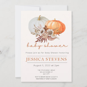 A Little Pumpkin Fall Baby Shower Gender Neutral Invitation