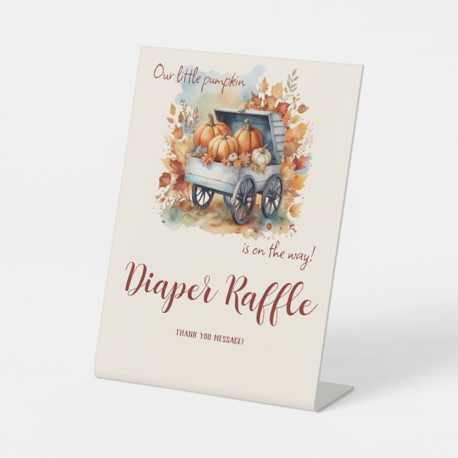 A Little Pumpkin Fall Baby Shower | Gender Neutral Pedestal Sign (Front)