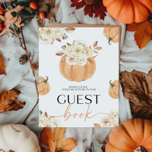 A Little Pumpkin Fall Baby Shower Guest Book Sign
