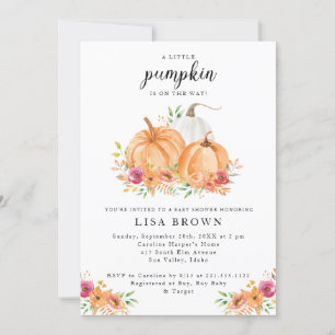 A Little Pumpkin Fall Baby Shower Invitation