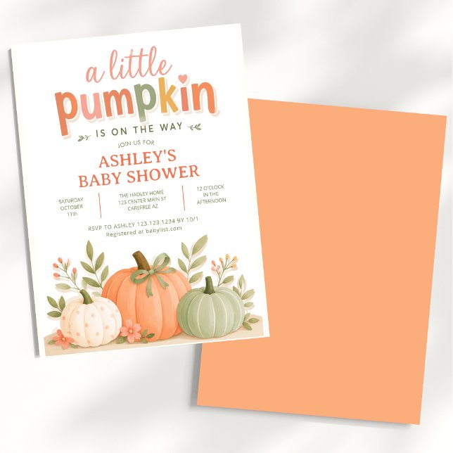 A Little Pumpkin Fall Baby Shower Invitation (Creator Uploaded)