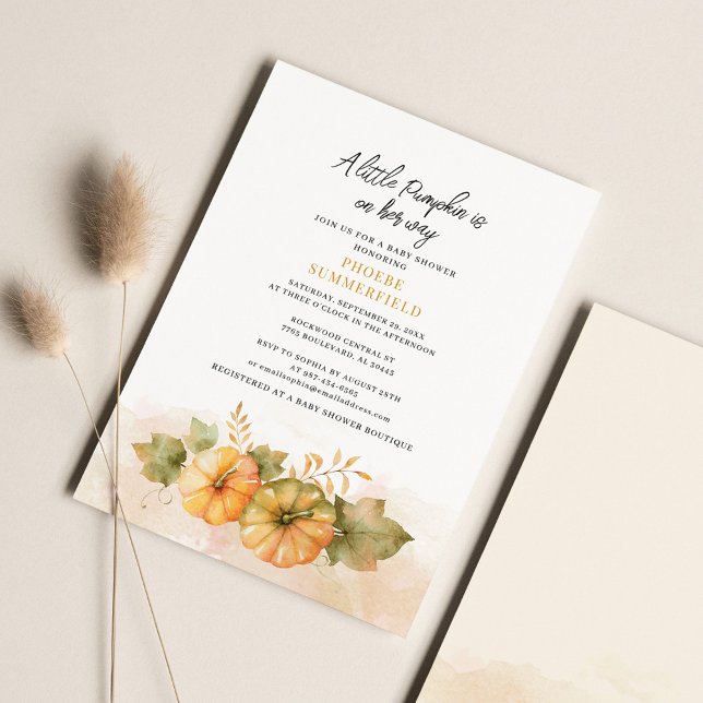 A Little Pumpkin Fall Baby Shower Invitation (Fall Baby Shower Invitation)