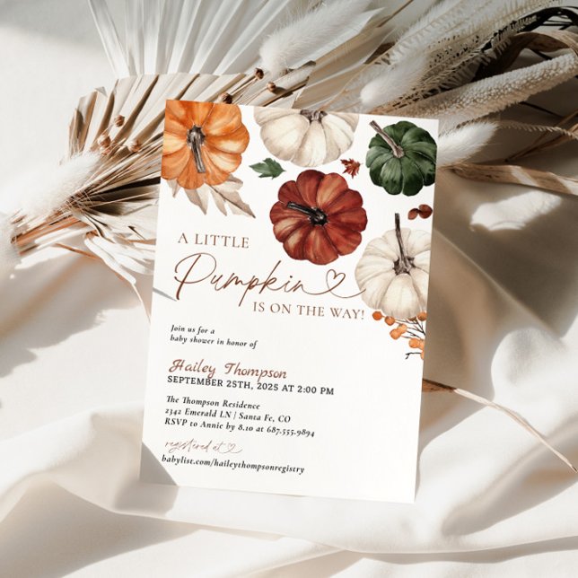 A Little Pumpkin Fall Baby Shower Invitation (Creator Uploaded)