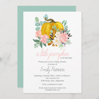 A Little Pumpkin Fall Baby Shower Invitation