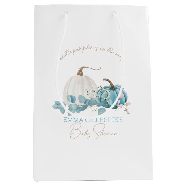 A Little Pumpkin Fall Baby Shower Medium Gift Bag (Front)