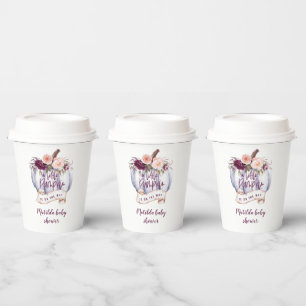 A little pumpkin fall baby shower party paper cups