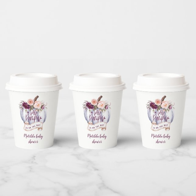 A little pumpkin fall baby shower party  paper cups (Multi)