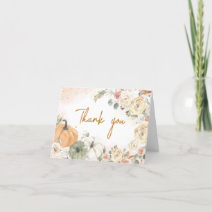 A Little Pumpkin Fall Baby Shower Thank You Card