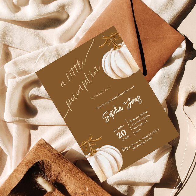 A little Pumpkin Fall boho baby shower  Invitation (Creator Uploaded)