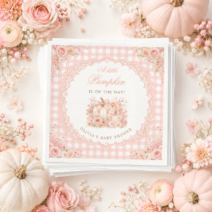 A Little Pumpkin Fall Bow Baby Shower Napkins