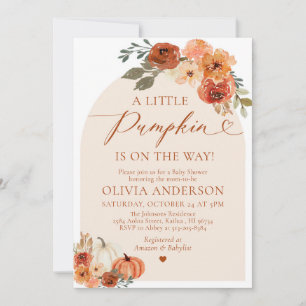 A Little Pumpkin Fall Cute Baby Shower Invitation