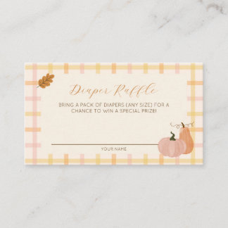 A Little Pumpkin Fall Diaper Raffle Baby Shower  Enclosure Card