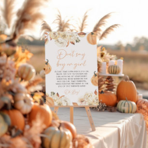 A Little Pumpkin Fall Dont Say Baby Game  Pedestal Sign