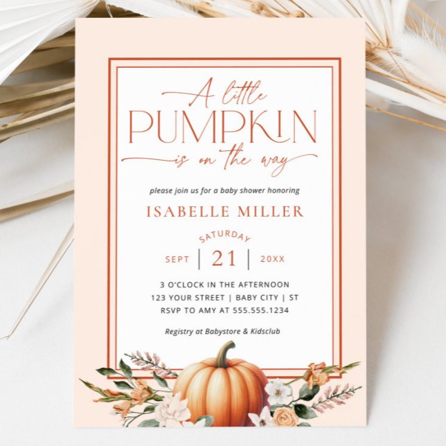 A Little Pumpkin Fall Floral Baby Shower Invitation (A Little Pumpkin Fall Floral Baby Shower Invitation)