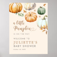 A Little Pumpkin Fall Foliage Baby Shower Welcome