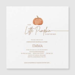 A Little Pumpkin Fall Gender Neutral Baby Shower Magnetic Invitation