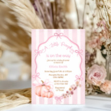 A Little Pumpkin Fall Pink Baby Shower Invitation
