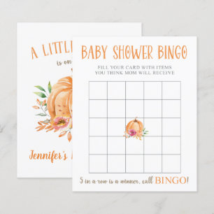 A Little Pumpkin Floral Baby Shower Bingo Game