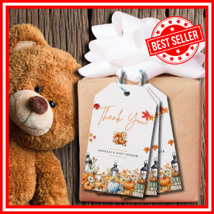 A Little Pumpkin Floral Baby Shower Thank You Gift Tags