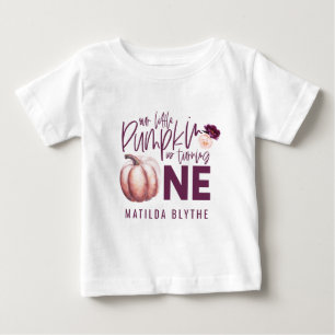 A little pumpkin floral fall 1st birthday baby T-Shirt