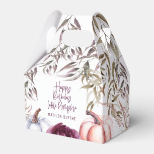 A little pumpkin floral fall birthday party favour box