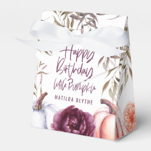 A little pumpkin floral fall birthday party  favour box