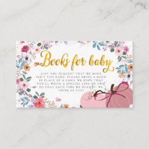 A little Pumpkin Flower Wreath Fall Book Request Enclosure Card