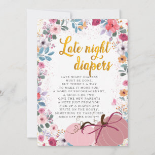 A little Pumpkin Flower Wreath Fall Night Diapers Invitation
