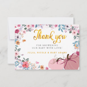 A little Pumpkin Flower Wreath Fall on the Way Invitation