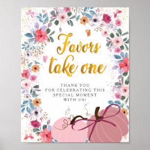 A little Pumpkin Flower Wreath Fall Take Favours Poster