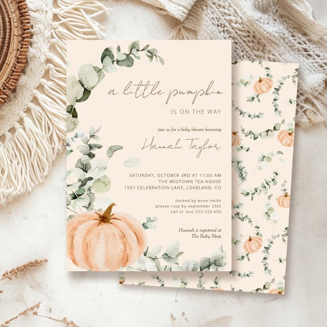 A Little Pumpkin Gender Neutral Baby Shower Invitation (Creator Uploaded)