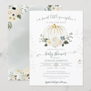 A Little Pumpkin Gender Neutral Fall Baby Shower Invitation