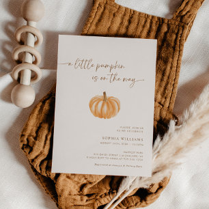 A Little Pumpkin Gender Neutral Fall Baby Shower Invitation