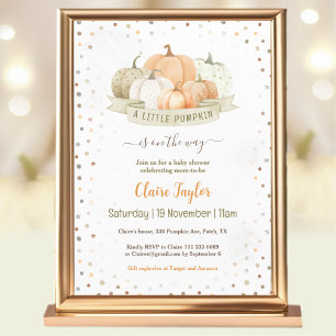 A Little Pumpkin Gender Neutral or Boy Baby Shower Invitation