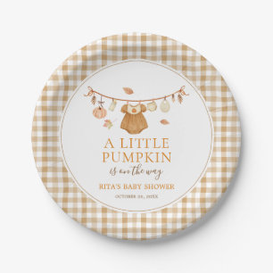 A Little Pumpkin Girl Autumn Fall Baby Shower Paper Plate