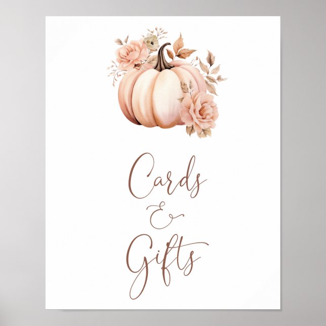 A Little Pumpkin Girl  Baby Shower Cards And Gifts Poster (Front)