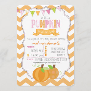 A Little Pumpkin Girl Baby Shower Invitation