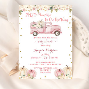 A Little Pumpkin Girl Baby Shower Invitation