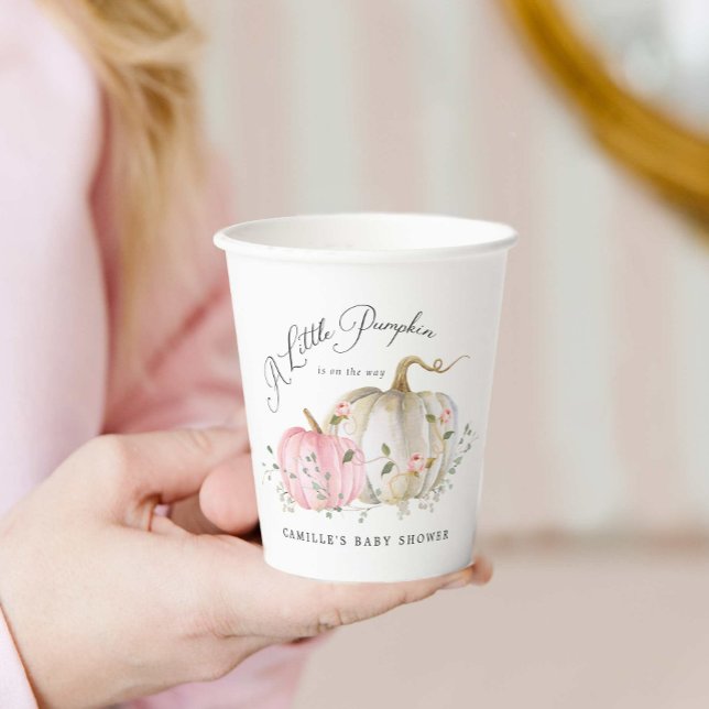 A Little Pumpkin Girl Baby Shower Paper Cups (A little pumpkin girl baby shower paper cups)