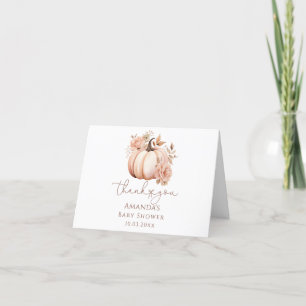 A Little Pumpkin Girl Baby Shower  Thank You Card